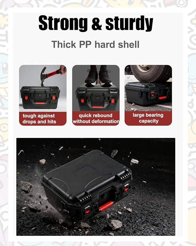 QINGUANG Graded Card Storage Box,Trading Card Case with 6 Foam Dividers,IP67 Waterproof PSA Slab Case for PSA/CSG/CGC/BGS Top Loaders Sports Cards (14.06"x11.81"x6.89")