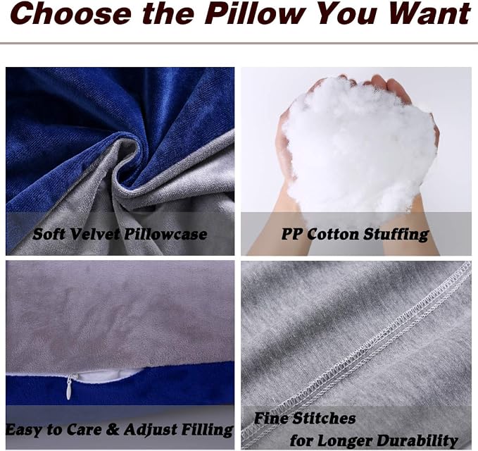 MOON PINE U Shaped Pregnancy Pillow, Maternity Full Body Pillow for Back, Legs and Belly Support, Sleeping Pillow for Pregnant Women and Side Sleepers with Removable Cover (Blue Grey)