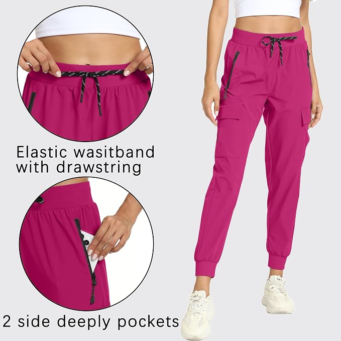 Women's Joggers Cargo Pants Lightweight Quick Dry Hiking Running Pants for Athletic Casual & Outdoor