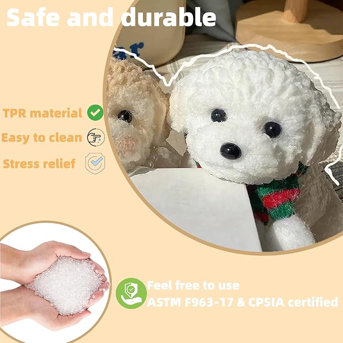 Taba Squishy Toys -Ultra-Soft Squishy Stress Relief Toys for Kids Adults,Anxiety Relief Party Favors Gifts,Handmade Squishy Dog Stress Relief Toy for Girls & Boys(White)