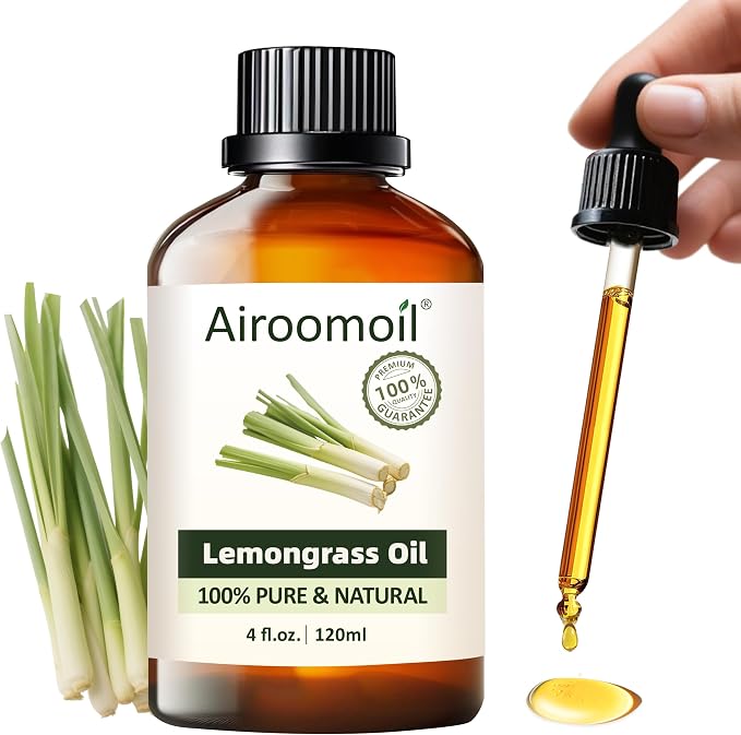 Pure Lemongrass Essential Oil Citrus Aromatherapy Natural for Hair Home Body Skin Energizing Diffuser Oils 4 Fl Oz | Large Capacity, for Aromatherapy, Diffuser, Skin, Hair, Home Care , DIY Cleaners, Candle Soap Making, Air Freshener Spray