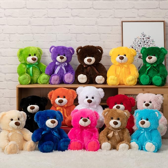 Super Color Teddy Bear Stuffed Animals Plush Toy for Children Girlfriend Family Congratulations Baby Shower Birthday Royal Blue 14 inch