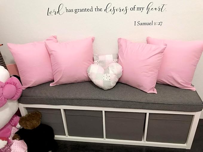 Thmyo 4-Pack 100% Cotton Comfortable Solid Decorative Throw Pillow Case Square Cushion Cover Pillowcases Sublimation Blank DIY Pillow Covers for Sofa(Only Covers, No Pillows)(18x18 inch/45x45cm,Pink)
