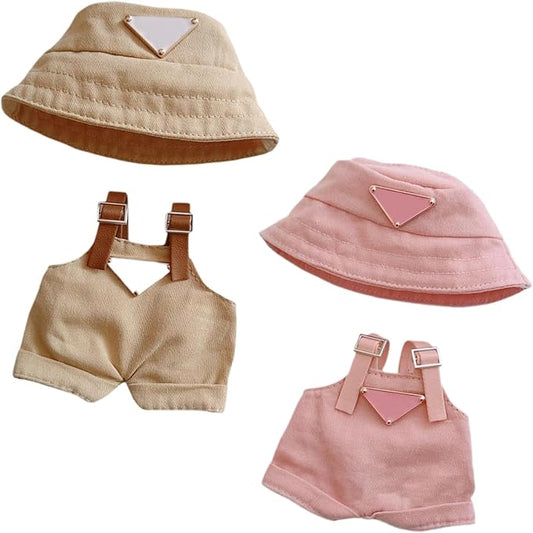 Trendy Clothes for bubu Dolls, bubu's Clothes, Clothing Sets for 5.9-6.7in Doll, Multiple Stylish Outfits for 15-17cm Dolls Accessories, Khaki&Pink
