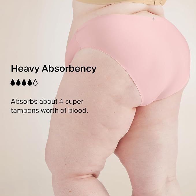 KNIX Super Leakproof No-Show Bikini Period Underwear – Heavy Flow, Reusable Absorbent Menstrual & Incontinence Panties