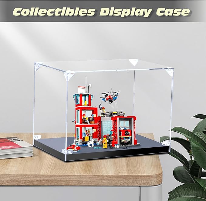 Acrylic Display Case for Collectibles,Clear Acrylic Display Box for 1/24 Scale Model Car,Home Storage Glass Case Action Figures Organizer 12" Lx8 Wx8 H