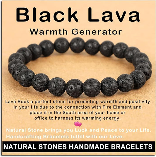 AD Beads Handmade Gemstone Stretch Elastic Bracelet Crystal Healing Reiki Nature's Beauty and Spiritual Essence Unisex