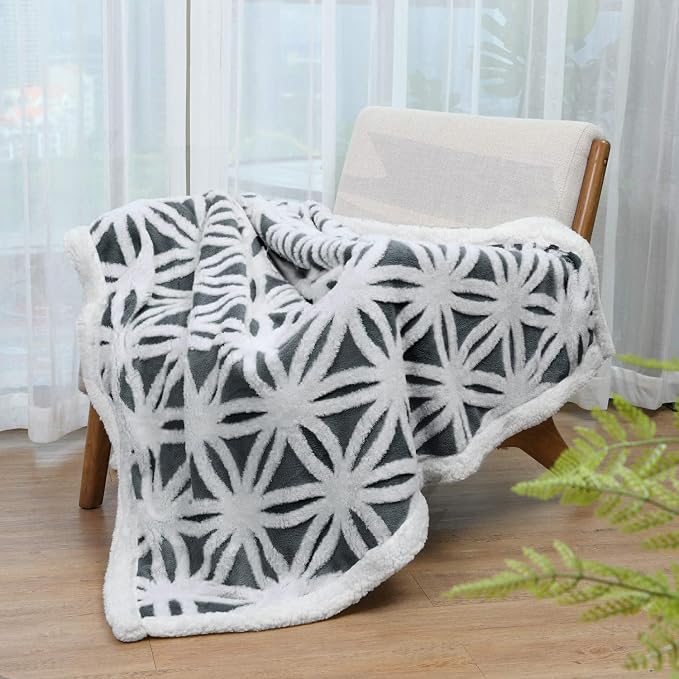 LOMAO Sherpa Fleece Blanket Gifts for Mom Dad Cozy Soft Throw Blanket for Women Men Birthday Gifts Dual Sided Couch Sofa Bed Blanket (Dark Grey, 90''x110'')
