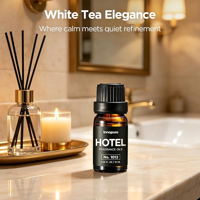 InnoGear Essential Oil Diffuser & 4 Hotel Oils Set, 150ml Diffusers for Home with 5-Star Hotel Collection Diffuser Oils Set Cool Mist Mini Humidifier Scent Fragrance Gift Set