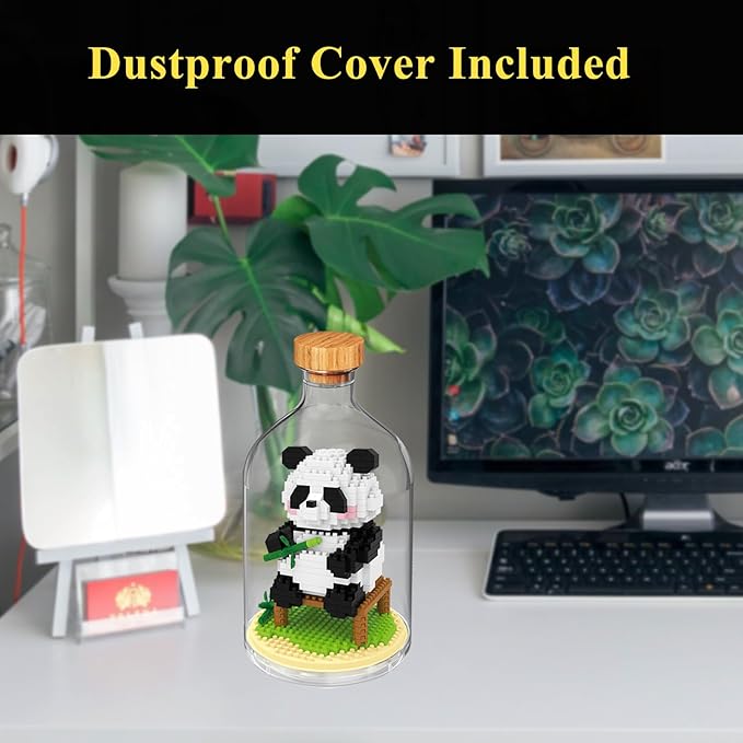 Creative Panda Toy Building Set,Adult Mini Animal Friend Set,Party Favors Gift for Kids,Animal Lovers Office Home Decor Building Block,New Year Easter Birthday Gift for Boys Girls(Eating)