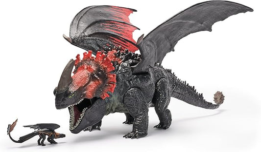 Dreamworks Dragons, How to Train Your Dragon, Berk Universe: Red Death Devouring Fury, 11 Inch Toothless Dragon Toy, 4+ Years