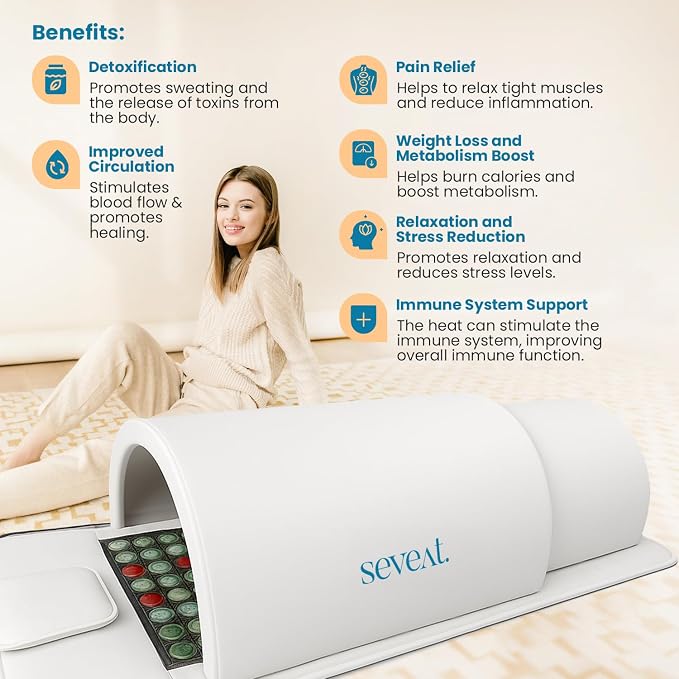 Portable Infrared Sauna Dome | 1300W Power | Near-Zero EMF | Full-Body Dry Sauna with Therapeutic Jade Stones | Home Wellness & Relaxation (White)