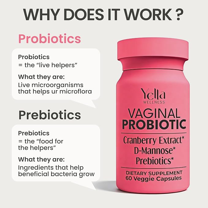 Vaginal Probiotics & Prebiotics for Women with Cranberry Extract | Supports Urinary Tract & PH Balance for Women | Probioticos Vajinal | Probiotics for Women's Vaginal Health- 60ct