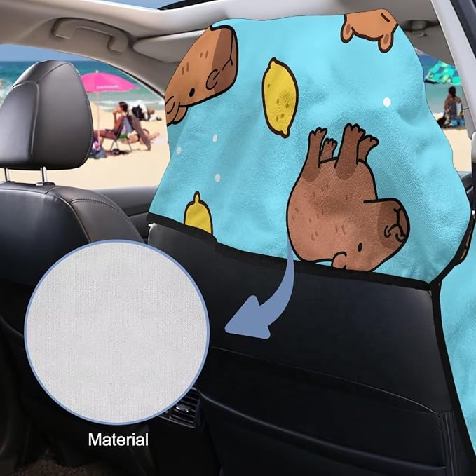 INSTANTARTS Kapibara Car Seat Cover Protector Sweat Towel Multi-Functional Car Towel for Car Seat and Yoga