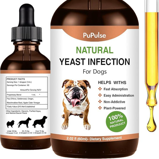 Yeast Infection Treatment for Dogs, Naturally Dog Itch Relief, 2 fl oz | Ear Infection Treatment, Dogs Allergy Relief, Inflammation Relief & Allergy Relief More