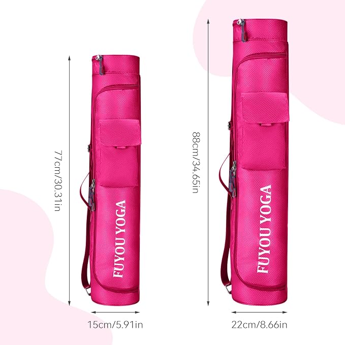 Upgrade Yoga Mat Bag, Waterproof Yoga Gym Bag Tote Bag with Adjustable Strap, Multi-Pockets Yoga Mat Carrier for Gym, Fitness