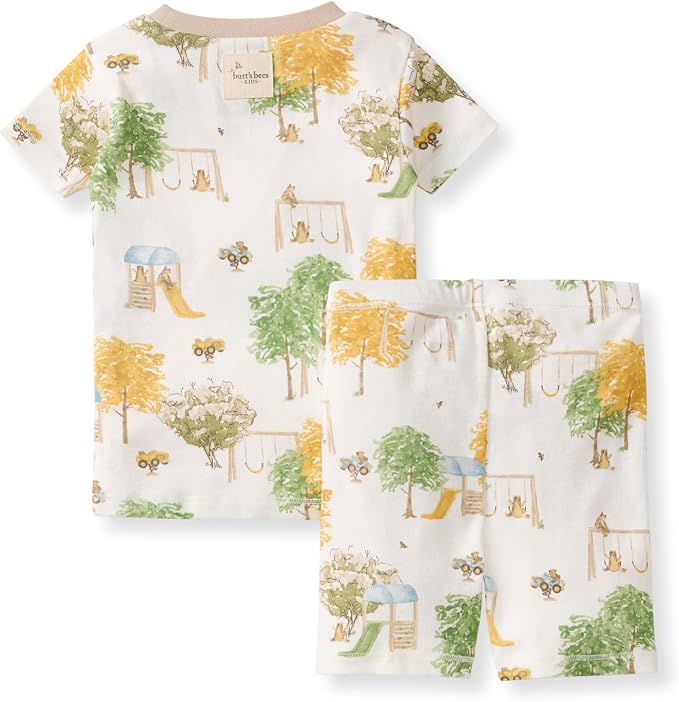 Burt's Bees Baby Unisex Pajamas, Short Sleeve Tee and Shorts 2-Piece PJ Set, 100% Organic Cotton