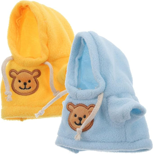 Toyvian 2pcs Small Plush Bear Doll Costume Outfit Girl Boy Plush Doll Hooded Sweater Clothes Cute Stuffed Animal Outfit Clothing for 6-8 Inch Bears