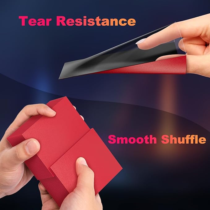 200 Pack Card Sleeves, Matte Dual Trading Card Sleeves with Opaque Back & Smooth Shuffle, Tear Resistant Card Protectors for MTG, TCG and Game Cards (Angry Red)