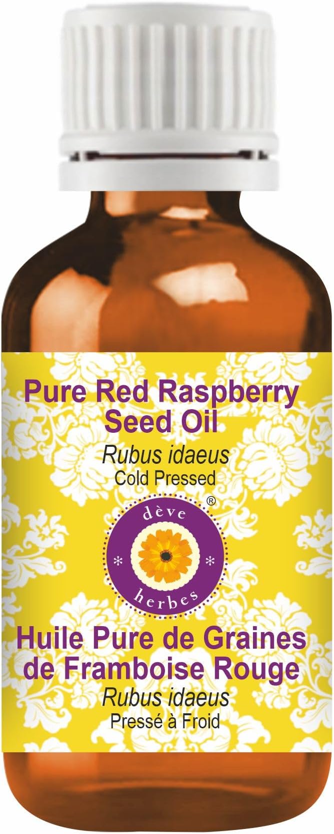 Deve Herbes Pure Red Raspberry Seed Oil (Rubus idaeus) Cold Pressed 30ml (1 oz)