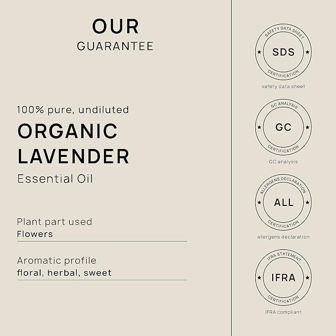 VINEVIDA Organic Lavender Essential Oil - Gallon Organic Lavender Oil Undiluted - Bulk Gallon Essential Oil for Soap Making