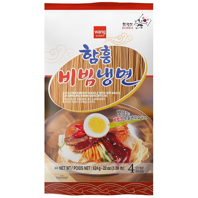 Wang Korean Cold Noodle Hamheung Bibim Naengmyeon, Sweet and Spicy, 22 Ounce, 4 Servings