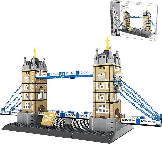 London Tower Bridge Architecture Mode Building Block Sets,Famous Landmark Series Gifts for Adults and Kids
