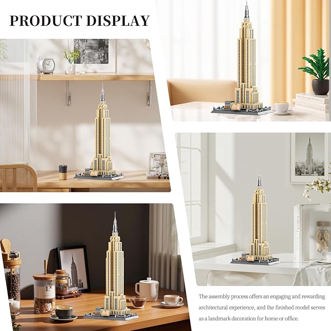 Empire State Architecture Model Building Block Set New York Famous Landmark Series Gift for Kids Adults (1559 Pieces)