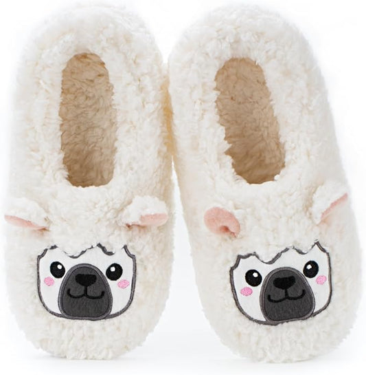 Cute Animal House Slippers, Warm Fuzzy Slipper Socks with Grippers Non Slip, Cozy Funny Gifts