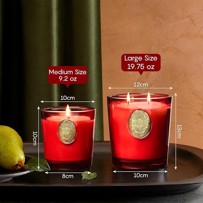 M&SENSE Natural Soy Candle | Wild Rose & Red | 9.2 oz, 50H Burn Time | Candle Gift for Her | Scented Candle for Valentine’s Day