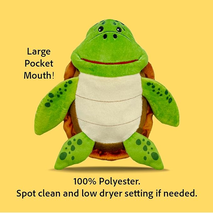 The Tooth Brigade Tooth Fairy Pillow | Stuffed Plush with Large Pocket Mouth for Lost Teeth, Treasures, Prizes - Fun and Interactive Plush, Perfect Kids, Boys, & Girls Gift (Kai Sea Turtle)