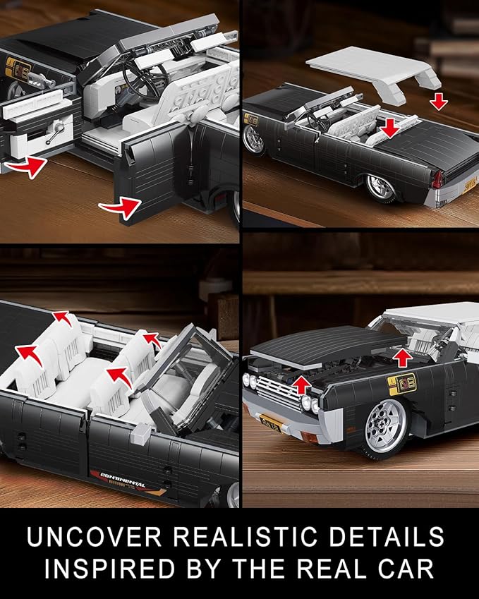 Mould King 10118 Sports Car Building Block Kits, MOC Classic Vintage Car Model Building Sets, Gift for Age 14+/Adult Collections Enthusiasts (1903 Pieces, Static Version)