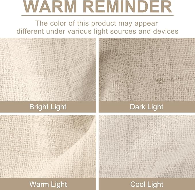 100% Blackout Shield Linen Blackout Curtains for Bedroom 90 Inches Long, Back Tab/Rod Pocket Living Room Drapes, Thermal Insulated Blackout Curtains 2 Panels Set, 50" W x 90" L, NaturalFlax
