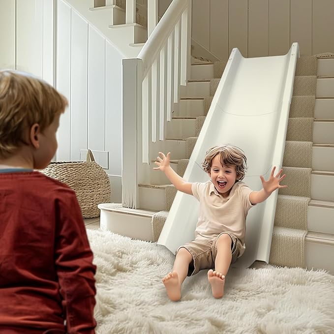 Upgraded Version 4 Pack Staircase Slide,Compatible with 90% Staircase, Stair Mounted Kids Indoor Home Staircase Slide