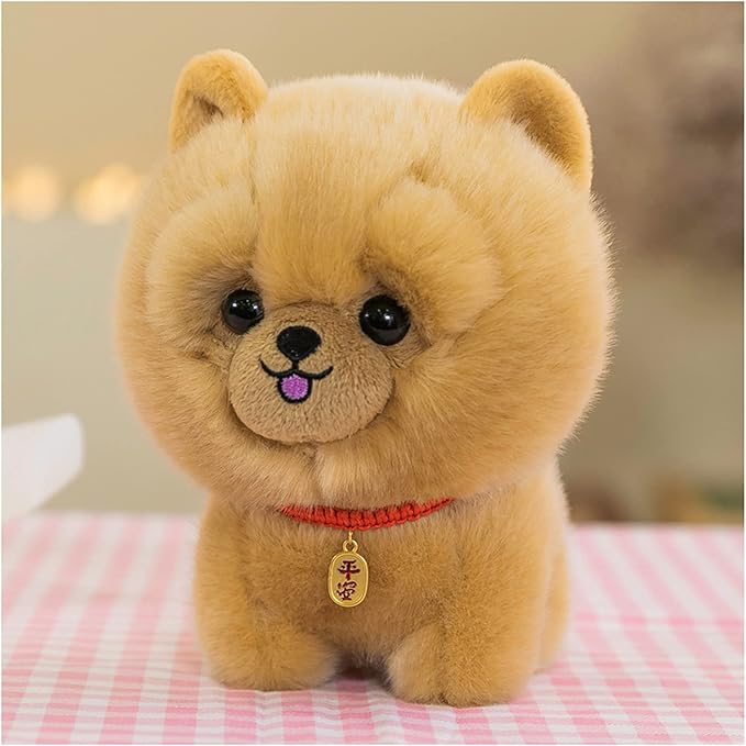 Dog Plush Stuffed Animal,Simulated Plush Toy,Cuddly Plush Pillow Animal,Gifts for boy Girl (Brown, 9.8 in)