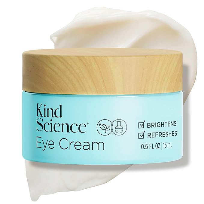 Kind Science by Ellen DeGeneres Eye Cream - Under Eye Cream for Wrinkles Noticably Smooths & Moisturizes - Anti Aging with Hyaluronuic Acid, Vitamin C - Fragrance Free, Paraben Free, 0.5 fl oz