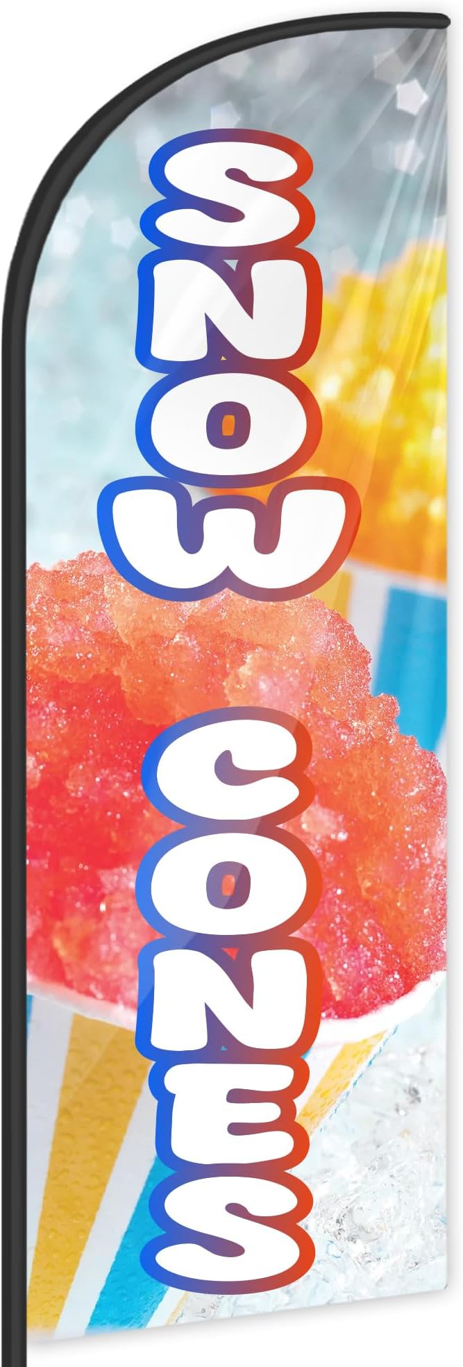 Snow Cones Feather Flag for Storefronts Fairs,6 FT (Flagpole Not Included) | Business Advertising Flag