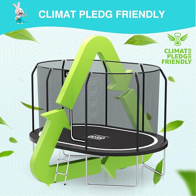 AOTOB 8×12 FT ，8×14 FT Rectangle Trampoline - Perfect Outdoor Large Trampolines for Kids - Gymnastics Style Trampoline with Enclosure Net - Supports Up to 440 lbs