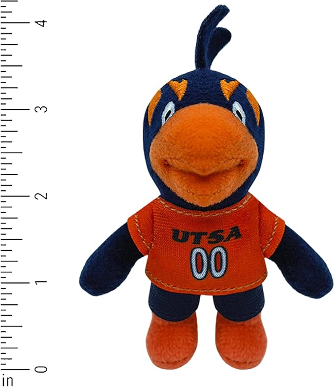 Bobbi-Dobbiez Attachable Plushie UTSA Rowdy Mascot – Attaches to Backpacks, Bags, Shoes, Water Bottles, and More