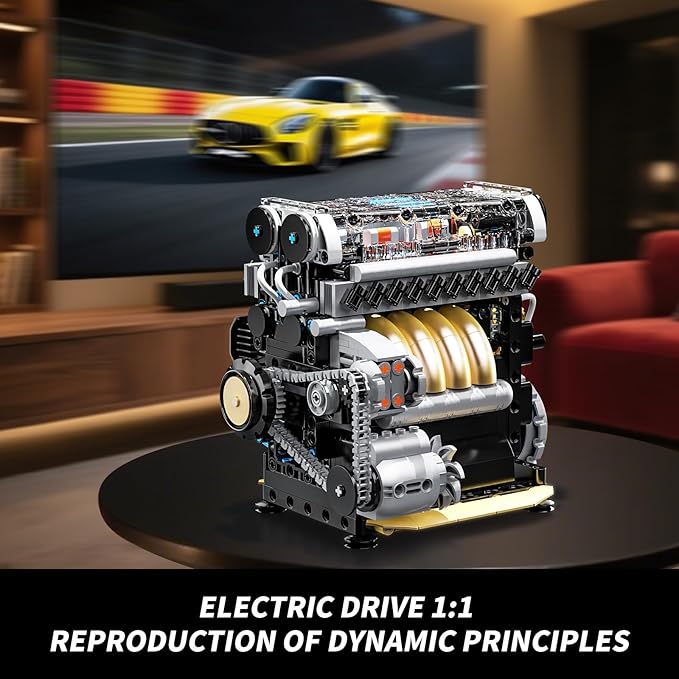L4 Engine Building Sets for Adults, MOC Inline 4-Cylinder Mini Car Motor Model Kit that Runs, DIY STEM Toy Gift for Teens 14+ (853 PCS)