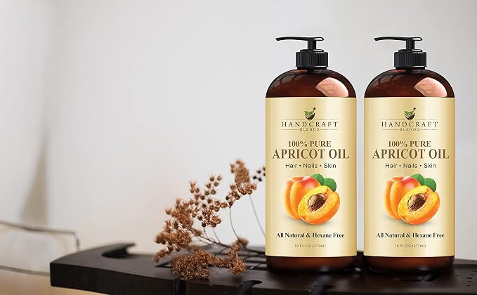 Handcraft Blends Lightweight Massage Set: Apricot Kernel Oil and Grapeseed Oil – (2 x 16 Fl Oz) – 100% Pure & Natural – Non-Greasy Carrier Oils for Oily or Sensitive Skin