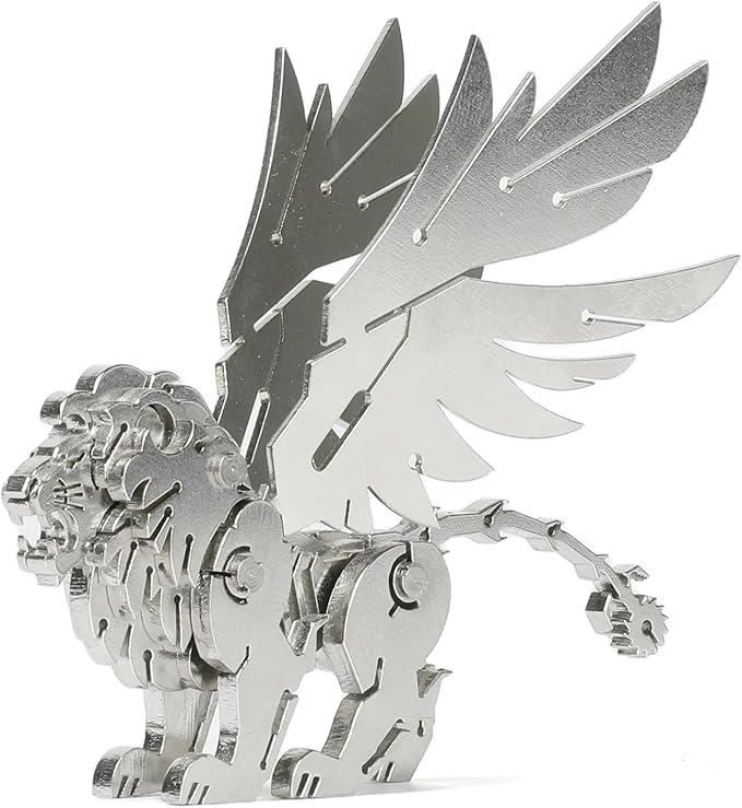 Mythical Manticore Type 3D Metal Puzzle Model for Adults, DIY Lion Building Model Kit, Fantasy Building Figurine for Gamers or Desk Metal Decor