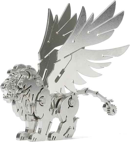 Mythical Manticore Type 3D Metal Puzzle Model for Adults, DIY Lion Building Model Kit, Fantasy Building Figurine for Gamers or Desk Metal Decor