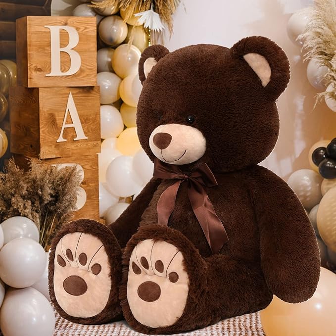 MorisMos Giant Teddy Bear Stuffed Animal, Big Teddy Bear Life Size, 36in Large Bear Cuddly Soft for Baby Shower, Boys, Girls