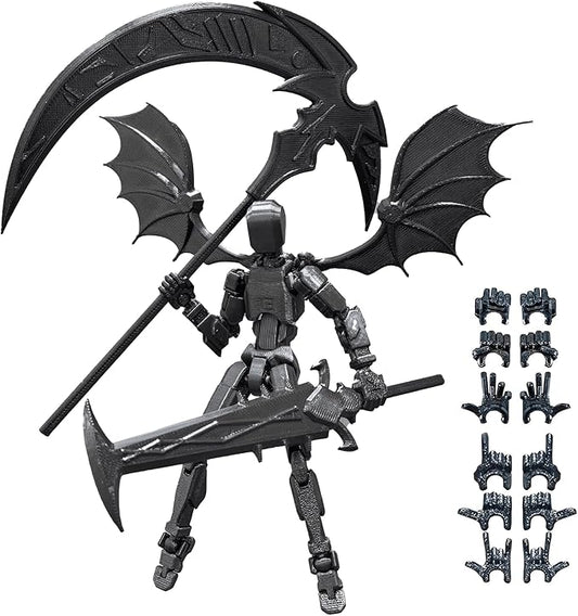 T13 Action Figures Set (Assembly Completed) Lucky 13 Action Figure,3D Printed Robot 13 Action Figure, Dummy 13 Set, for Collectors Desktop Decorations, Black