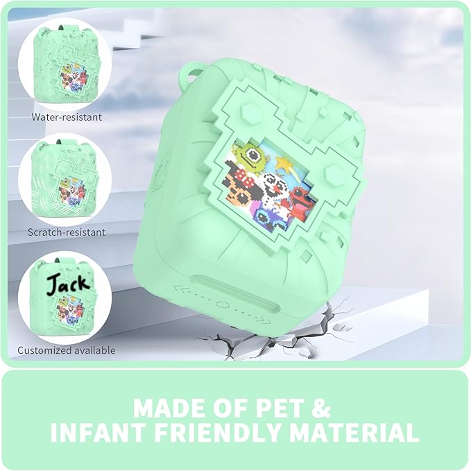 Soft Silicone Case for Bitzee Disney Interactive Toy Digital Pet, Shockproof and Protective Carrying Case for Bitzee Disney Virtual Electronic Pets with Lanyard (Mint Green)