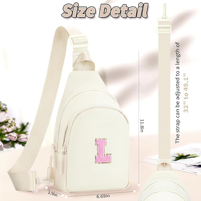 Birthday Gift for 5 6 7 8 9 10 11 12 13 14 15 16 Year Old Girls Fanny Pack Crossbody Bags for Women,Cute Trendy Stuff - Cream,L
