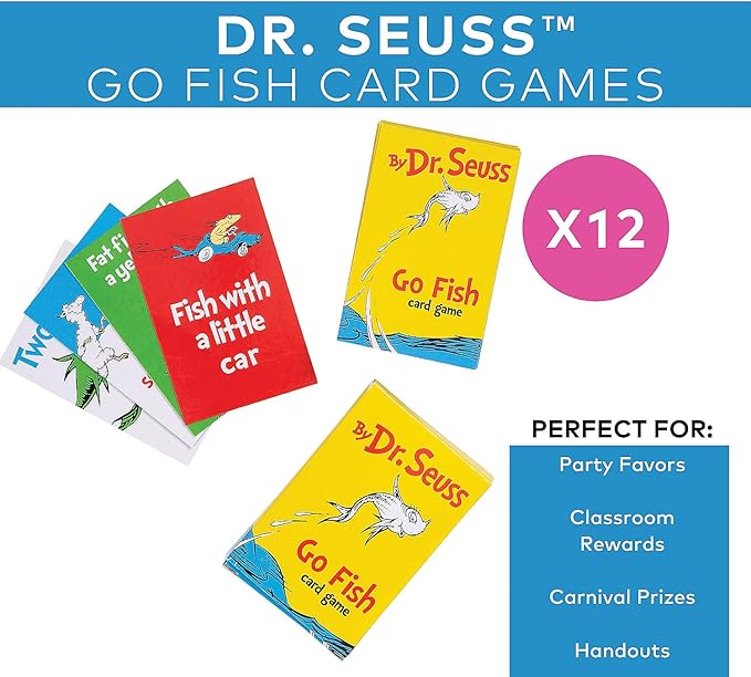 Fun Express Dr. Seuss Go Fish Card Games - 12 Sets