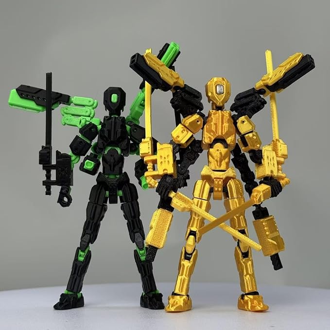 Assembly Completed T13 Action Figure,T13 Robo 13 Action Figures,Gift for Collectors Desktop Decoration Best Birthday Festival Gift (Black Green)