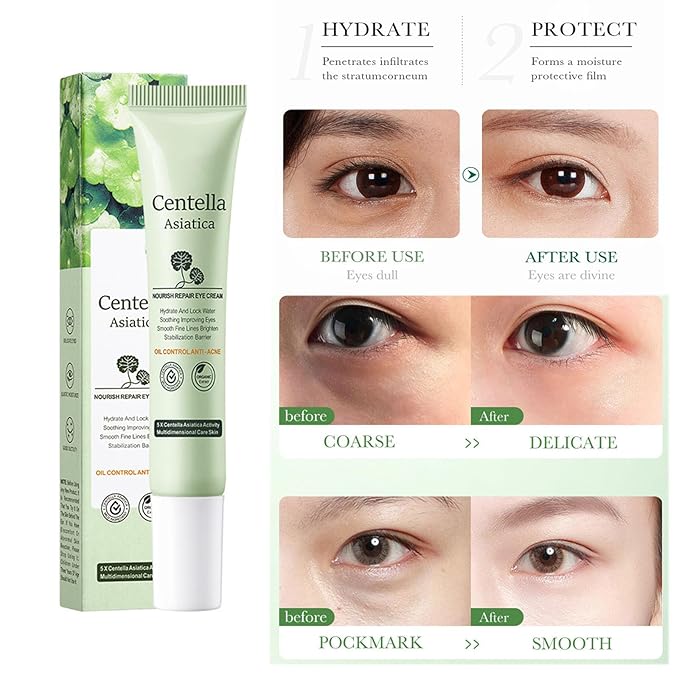 Grospe Centella Asiatica Eye Cream,Moisturizes and Tightens the Skin Around the Eyes,Reduces Dry Lines and Fine Lines,Improves Dark Circles Under the Eyes,Lightweight Refreshing,Non Greasy